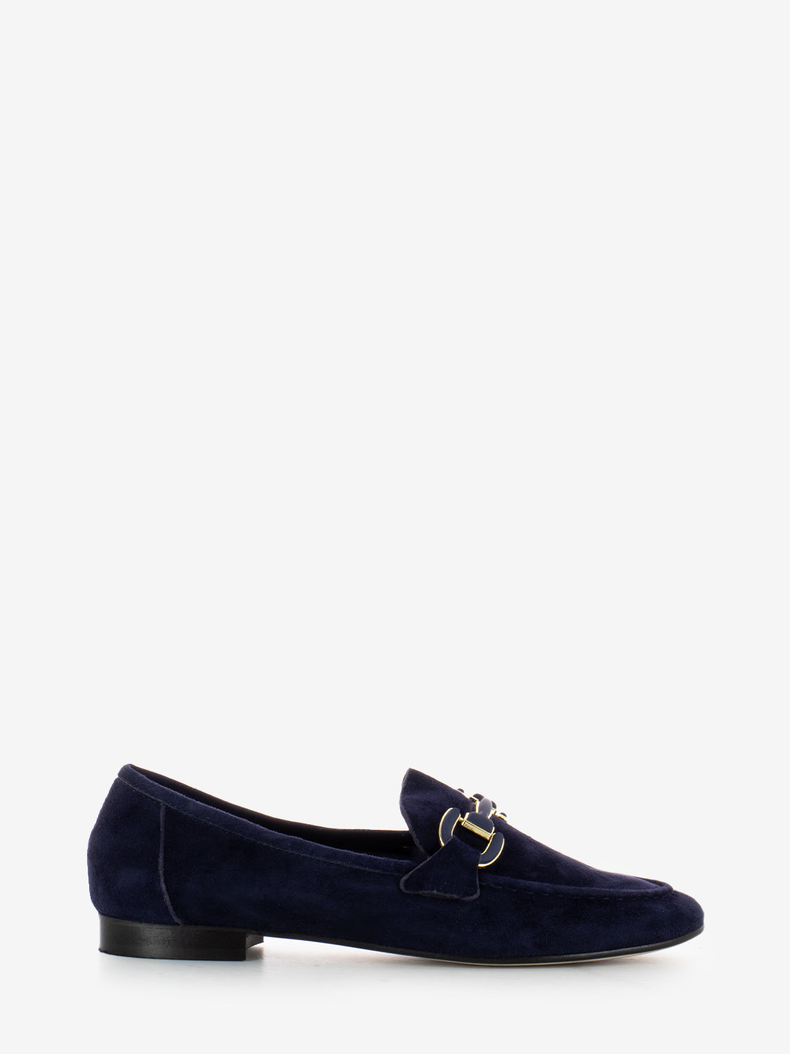 Mocassini Dante in suede con accessorio blu