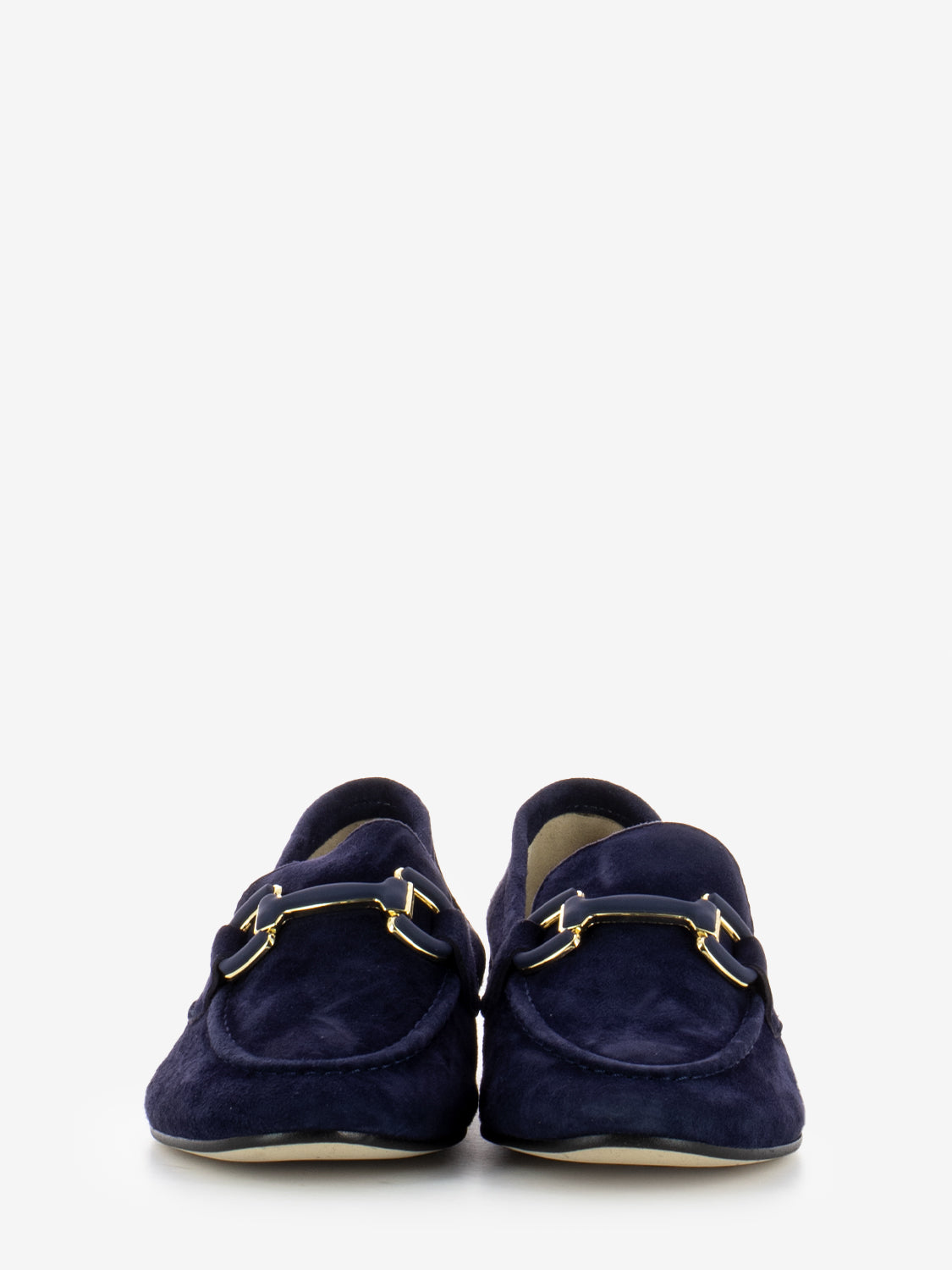 Mocassini Dante in suede con accessorio blu