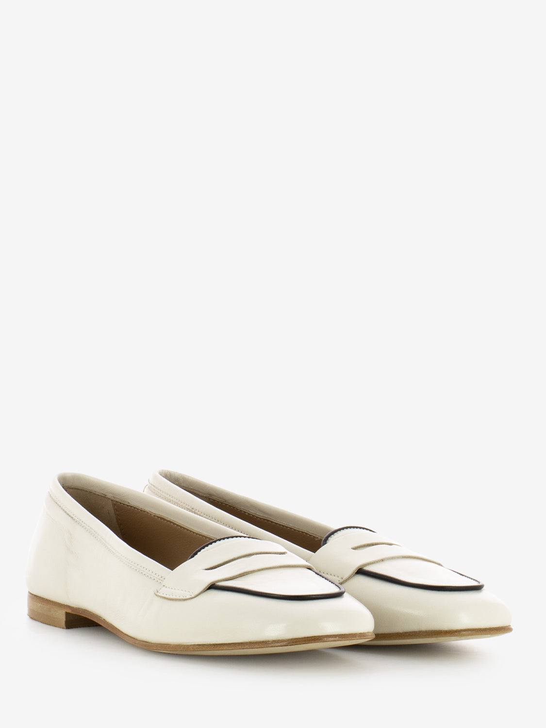 Francesca Ivory Leather Moccasins