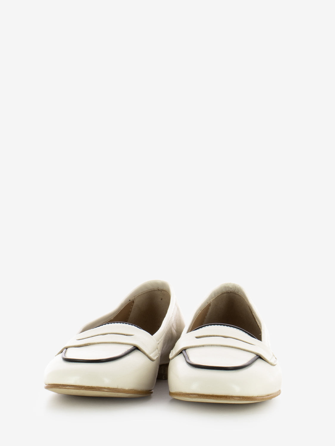 Francesca Ivory Leather Moccasins