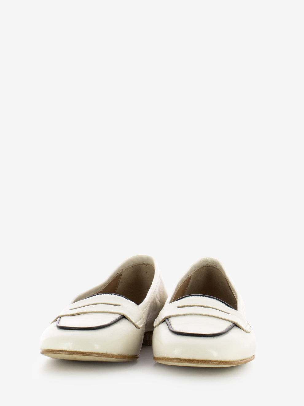 Francesca Ivory Leather Moccasins