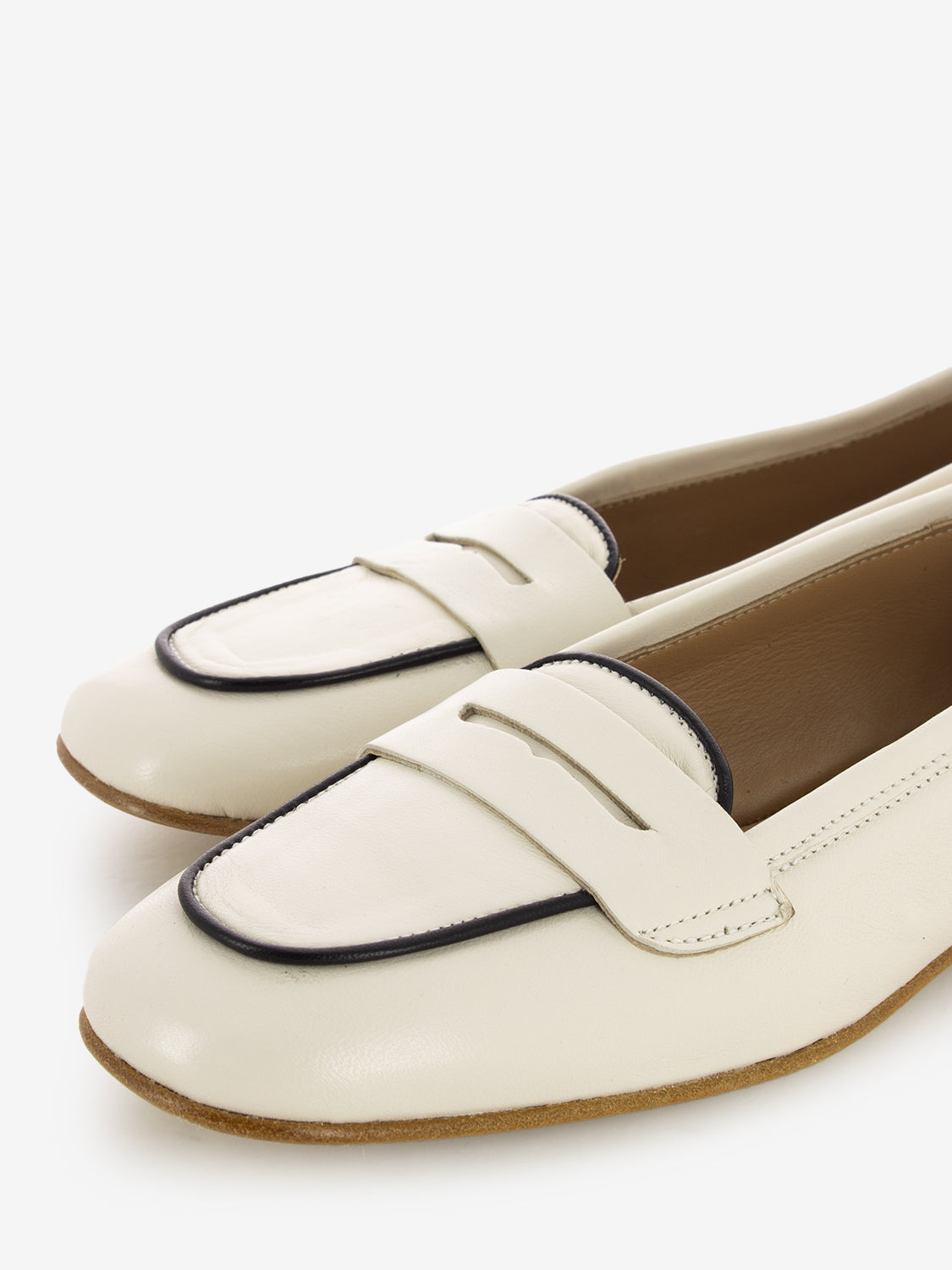 Francesca Ivory Leather Moccasins