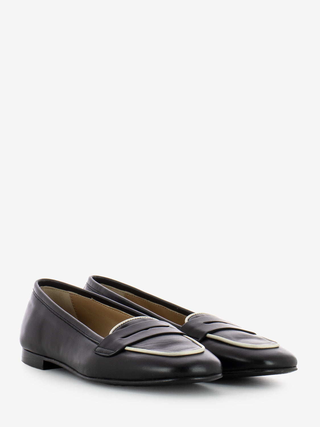 Francesca black leather moccasins