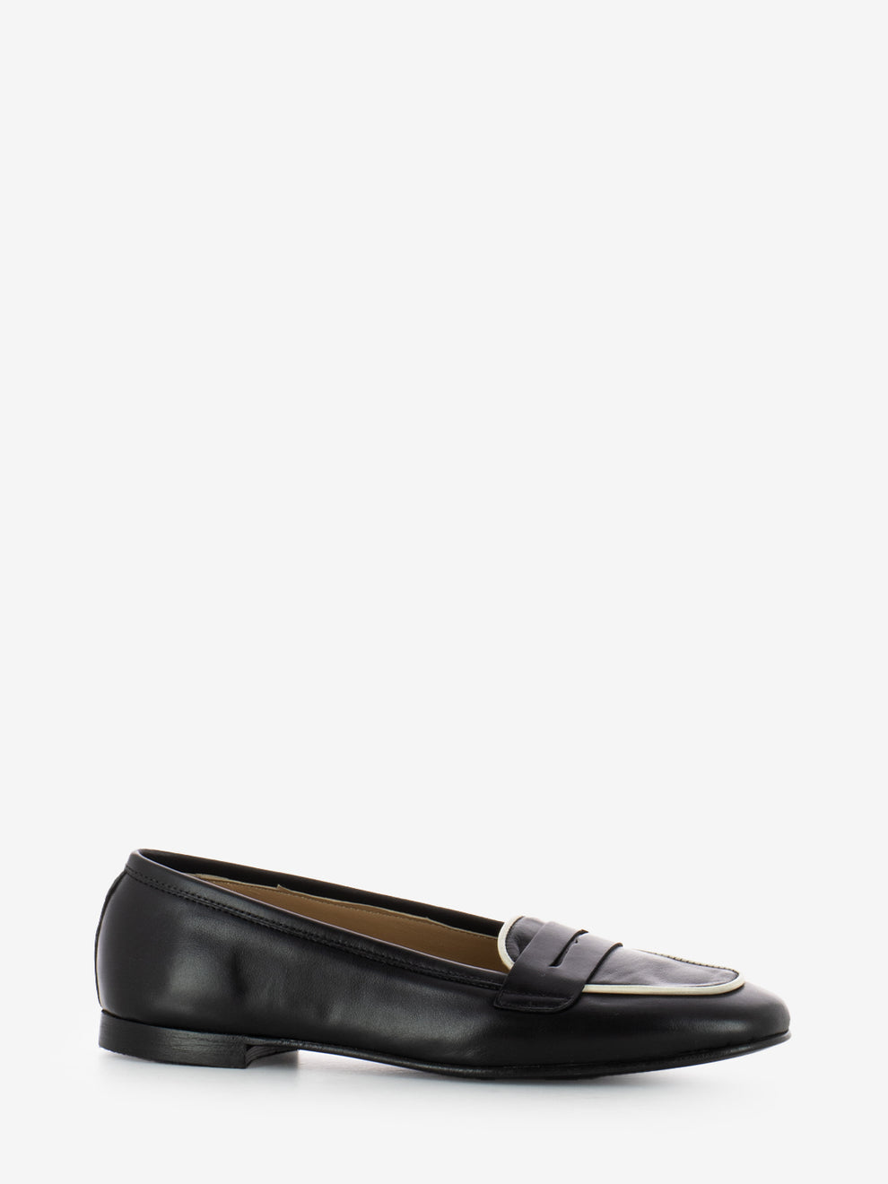 Francesca black leather moccasins