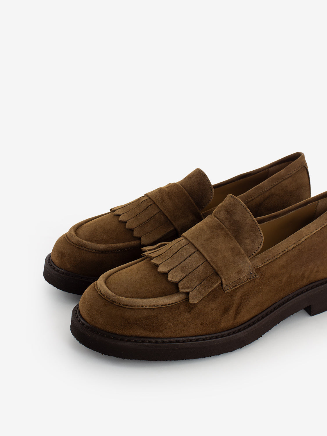 Mocassini in camoscio extra light sigaro