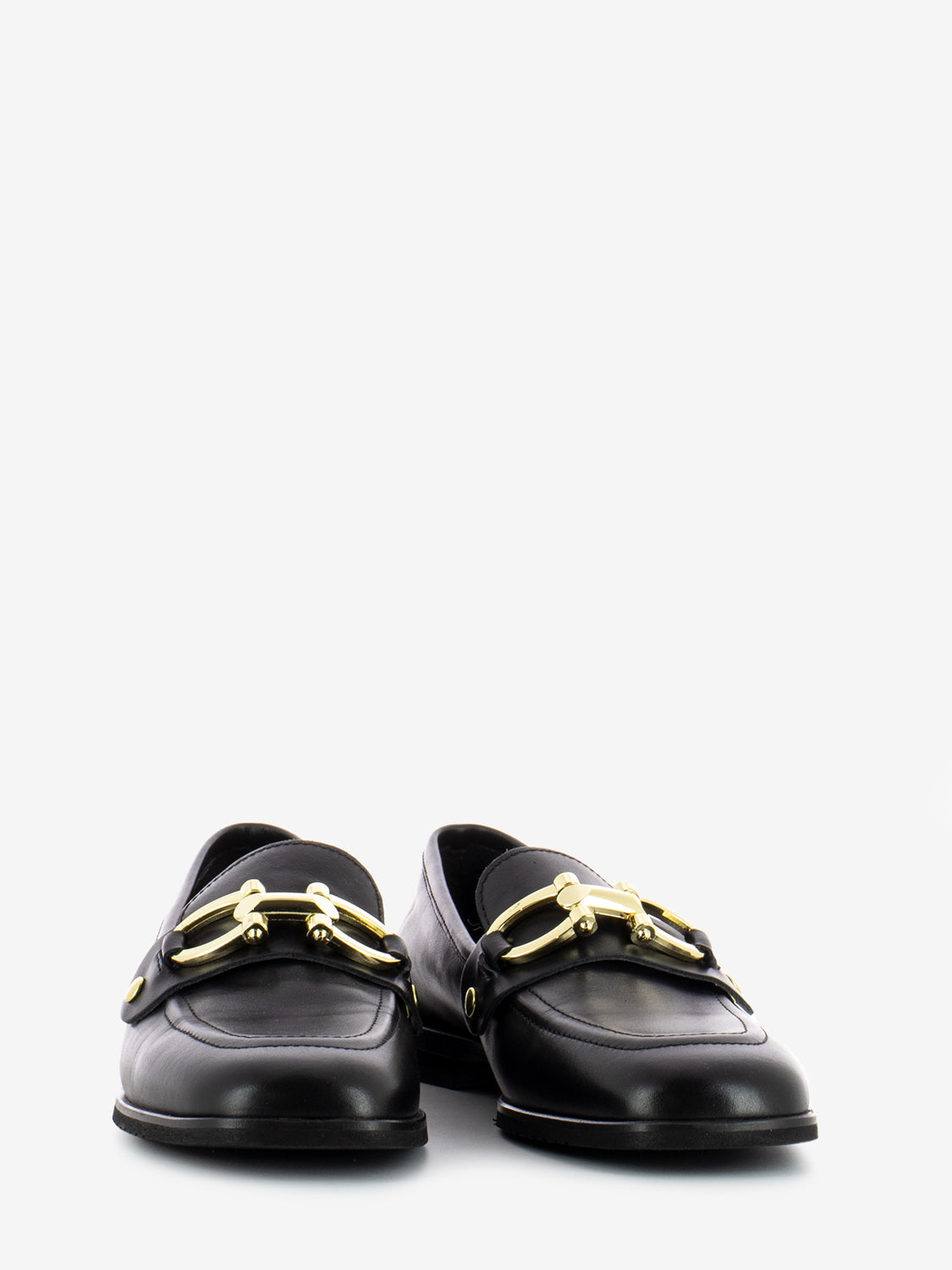 Black nappa loafers with removable clip