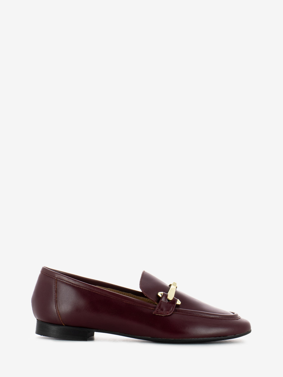 Mocassini in pelle bordeaux con morsetto