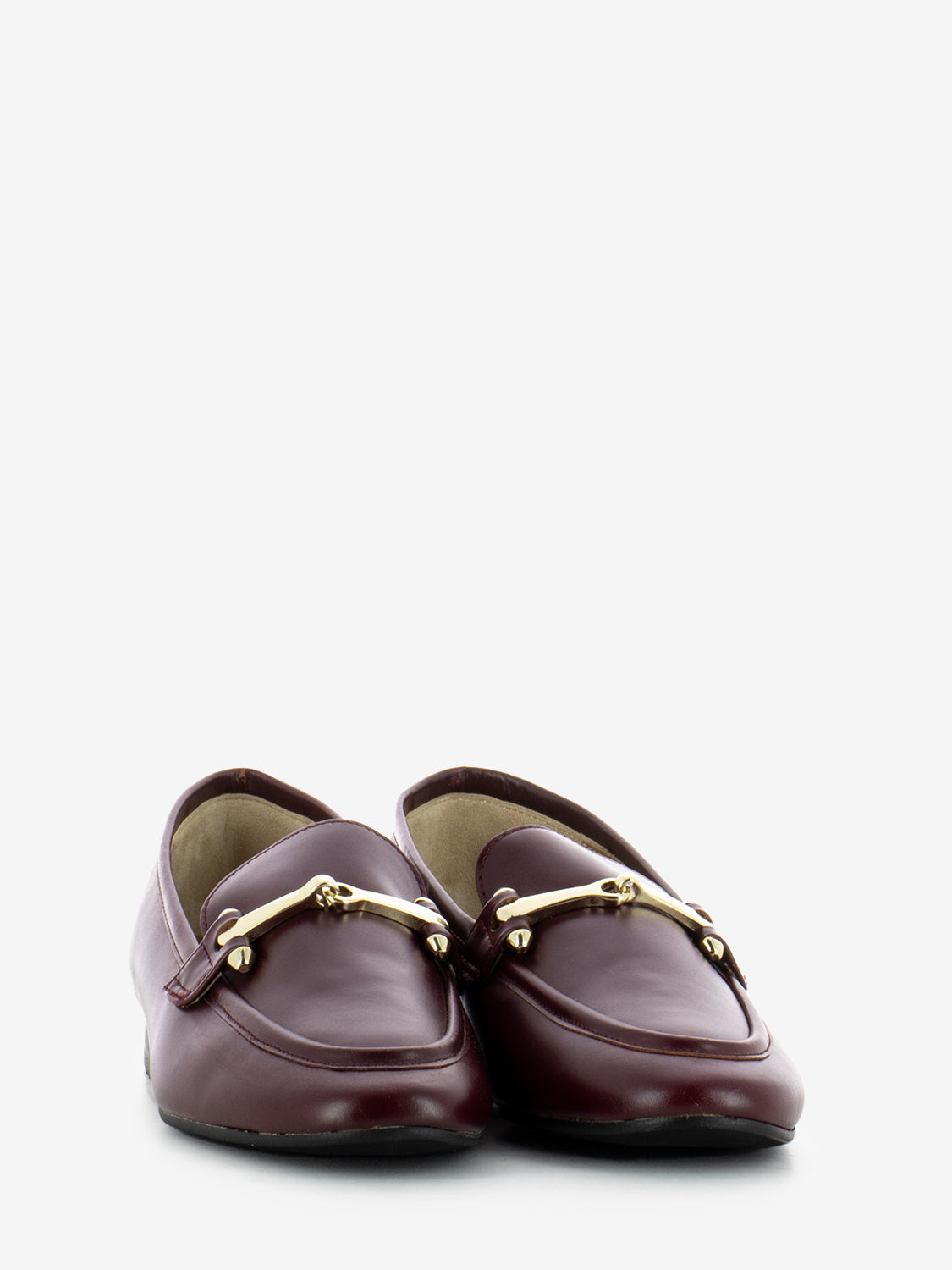 Mocassini in pelle bordeaux con morsetto