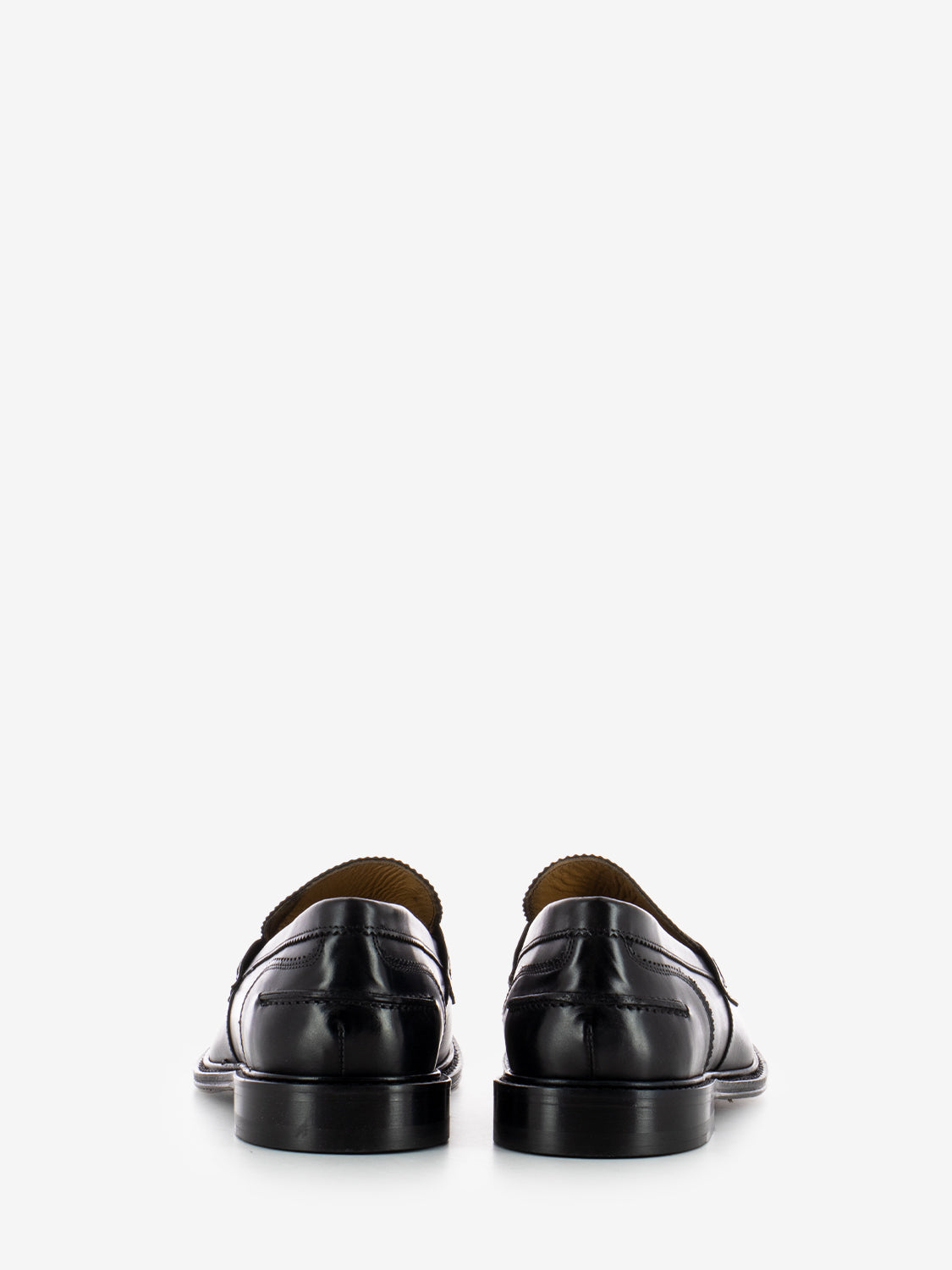 Black leather loafers