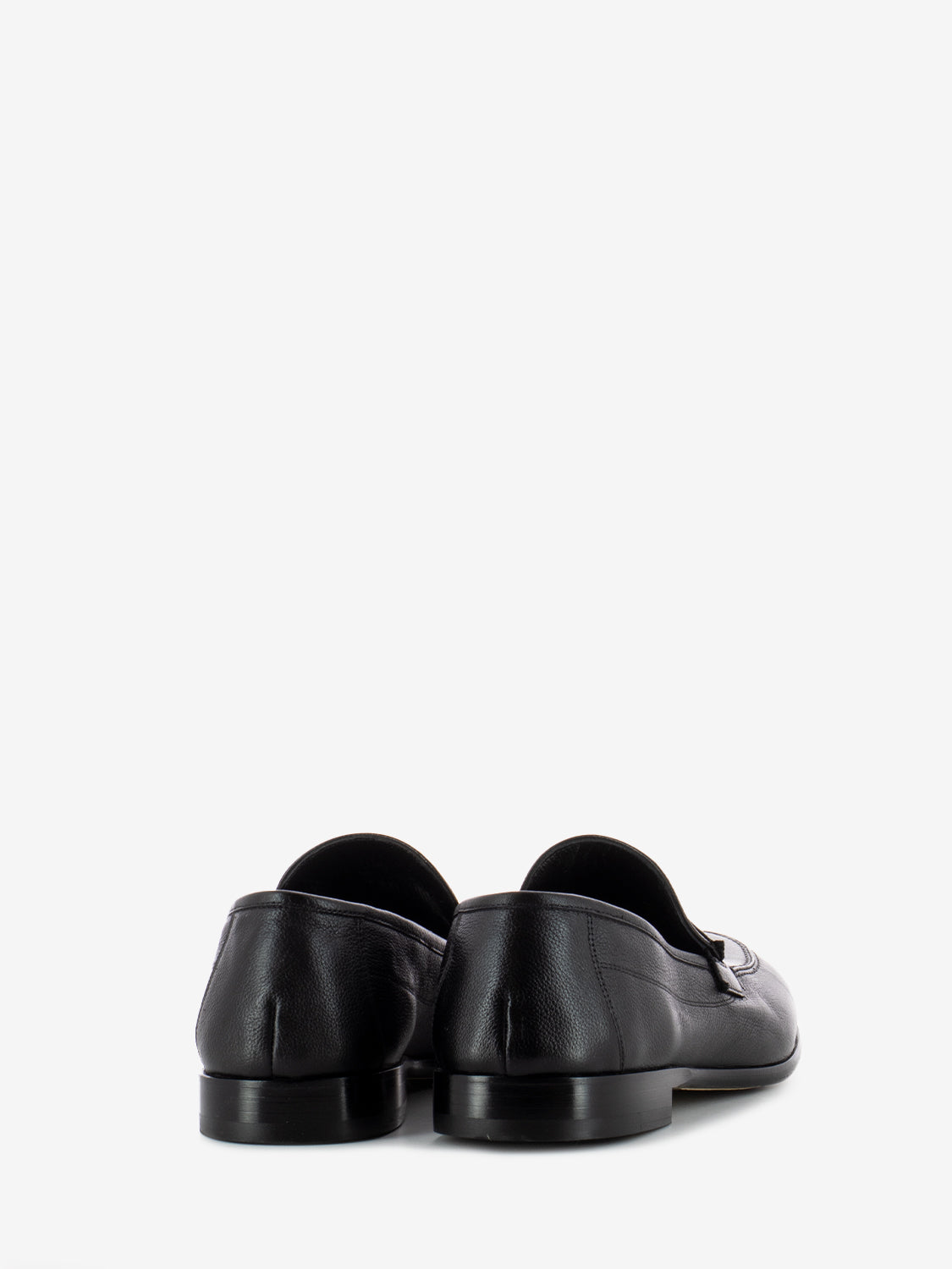 Black leather loafers