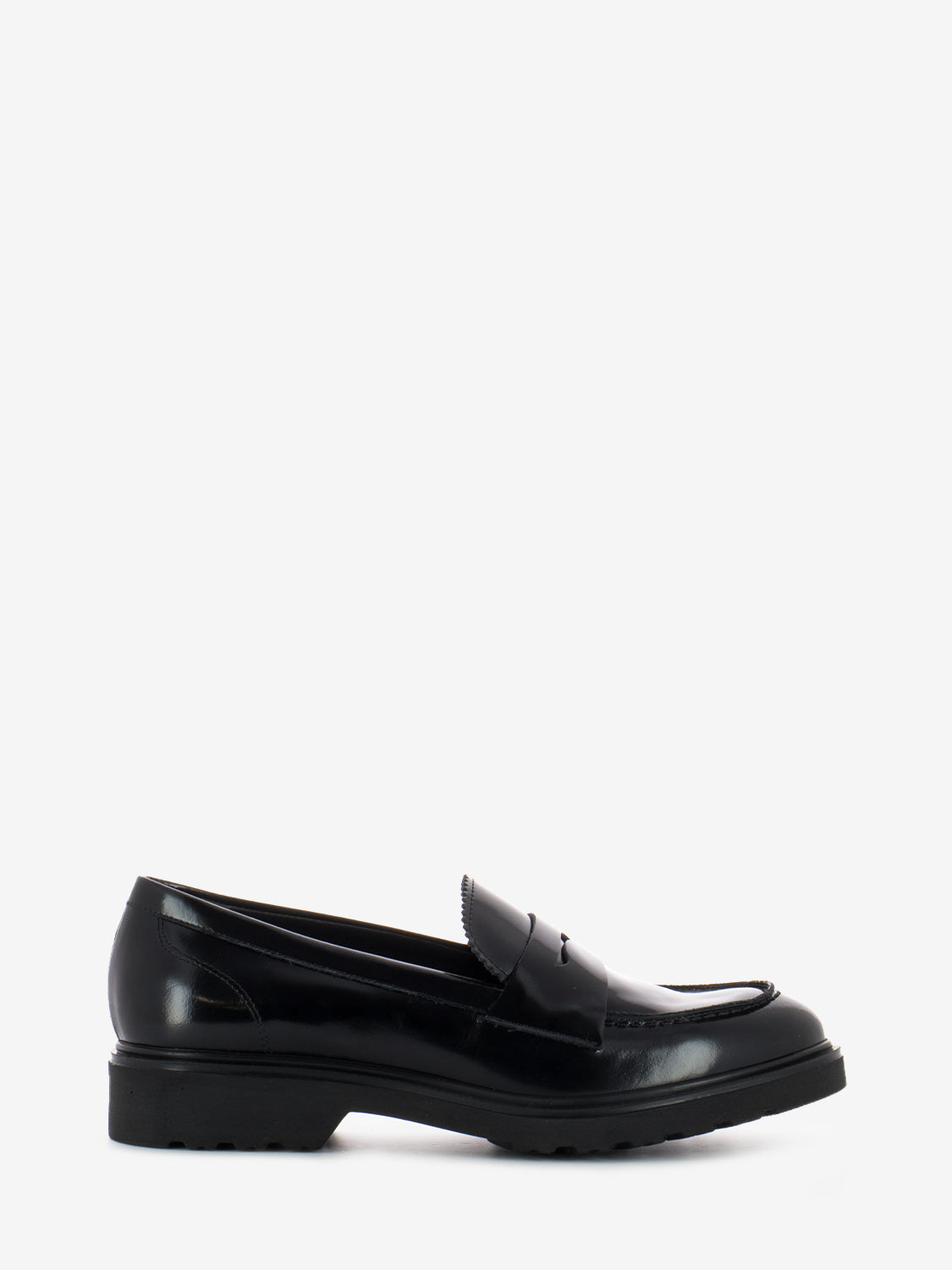 Black brushed leather loafers