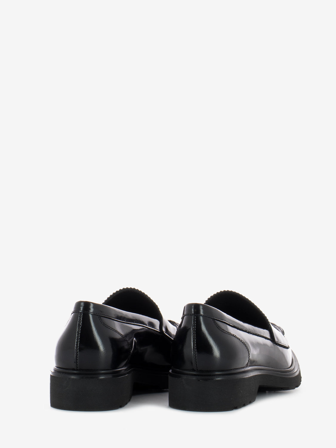 Black brushed leather loafers