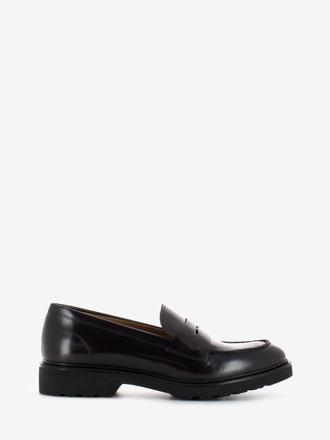 Brushed leather moccasins dark brown
