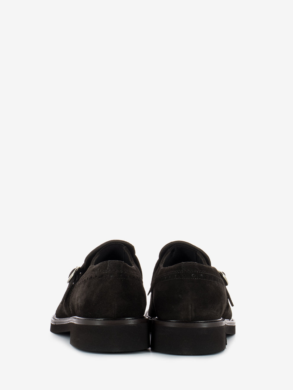 Suede Loafers with Brown Strap and Fringe