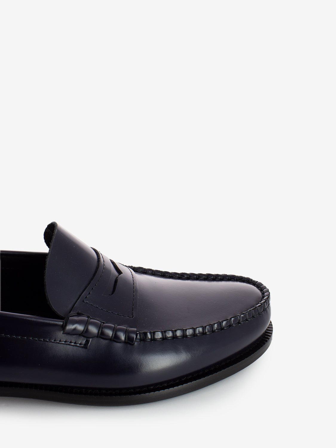 Navy Brushed Moccasin