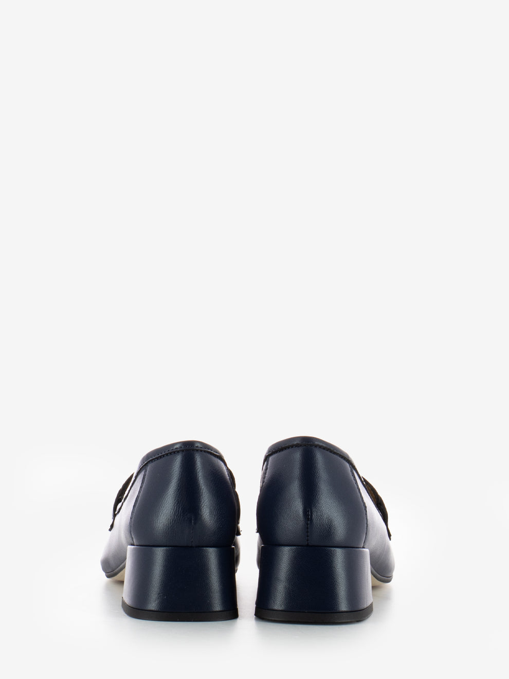 Mocassino con tacco blu