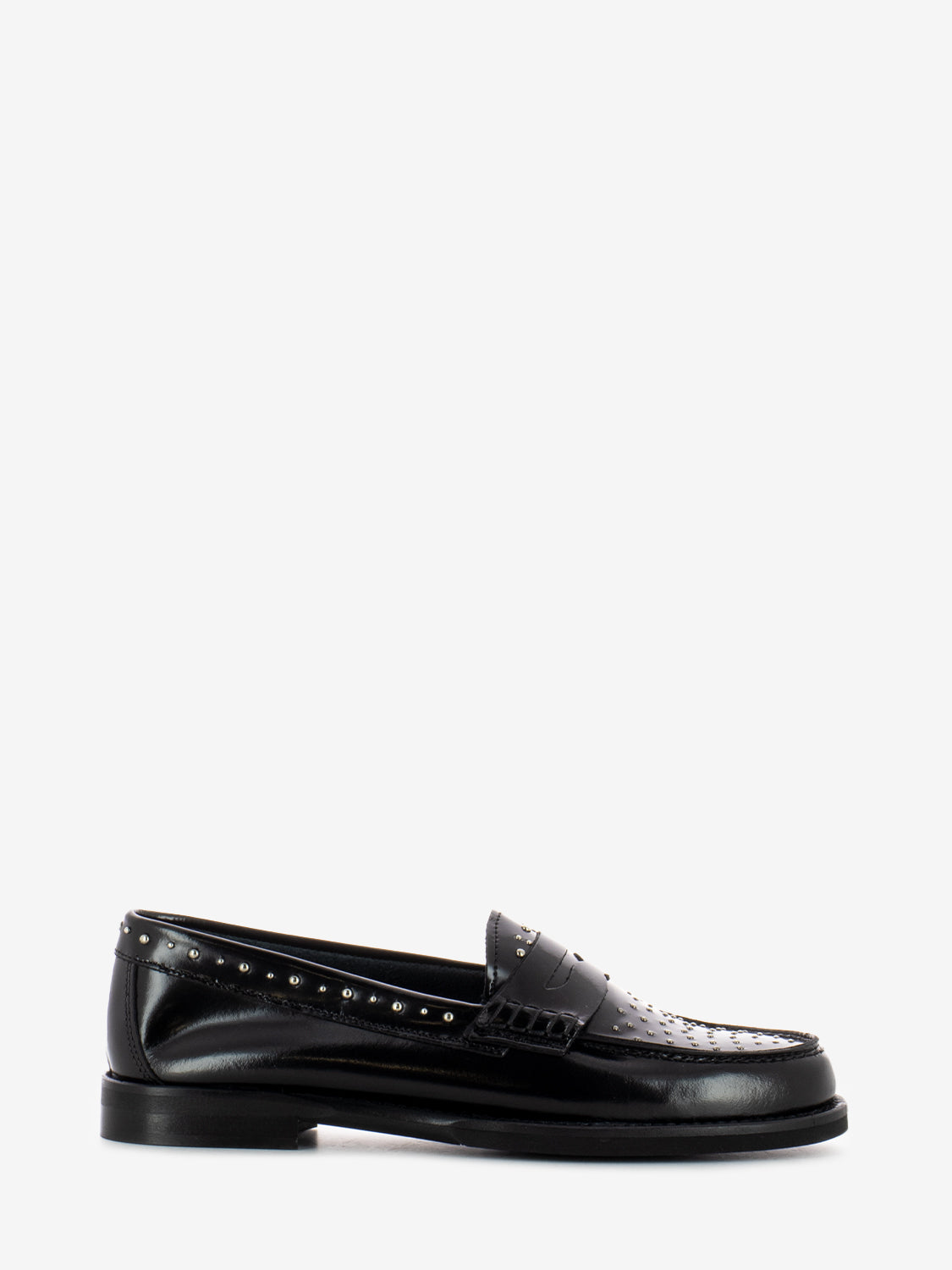 Mocassino Ilary in pelle effetto shine con borchie