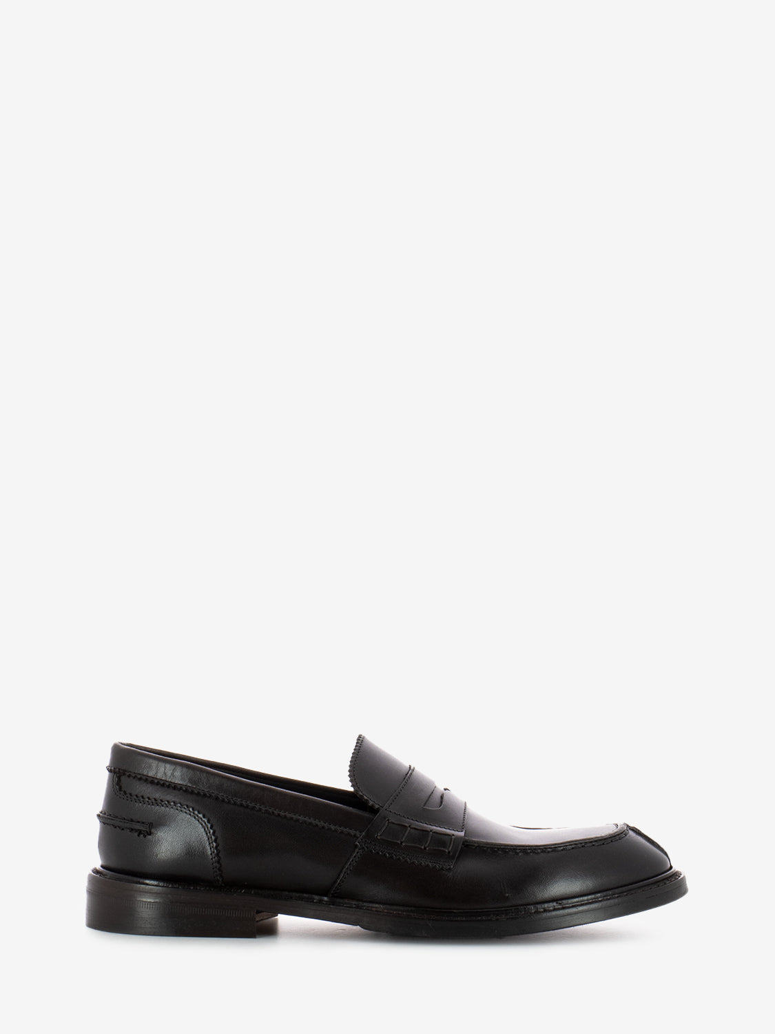 Brown leather moccasin