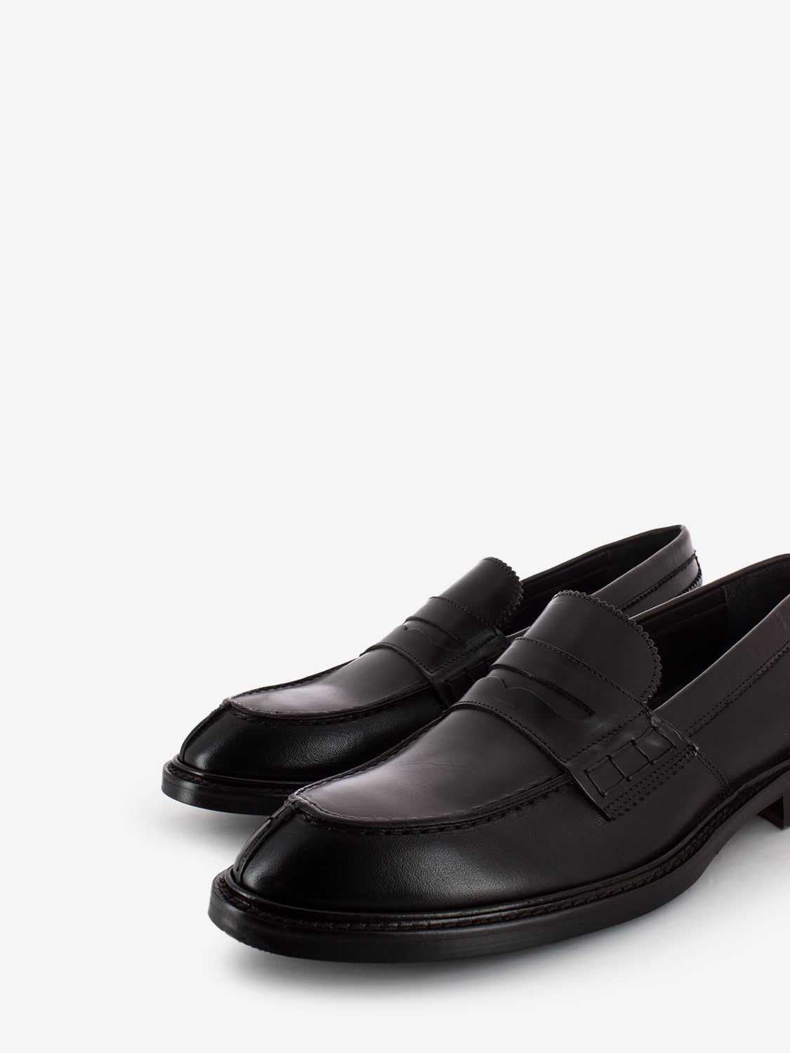 Brown leather moccasin