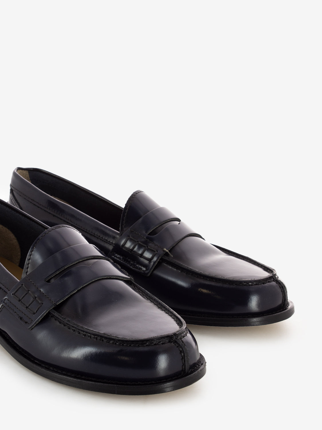 Mocassino penny abrasivato blu