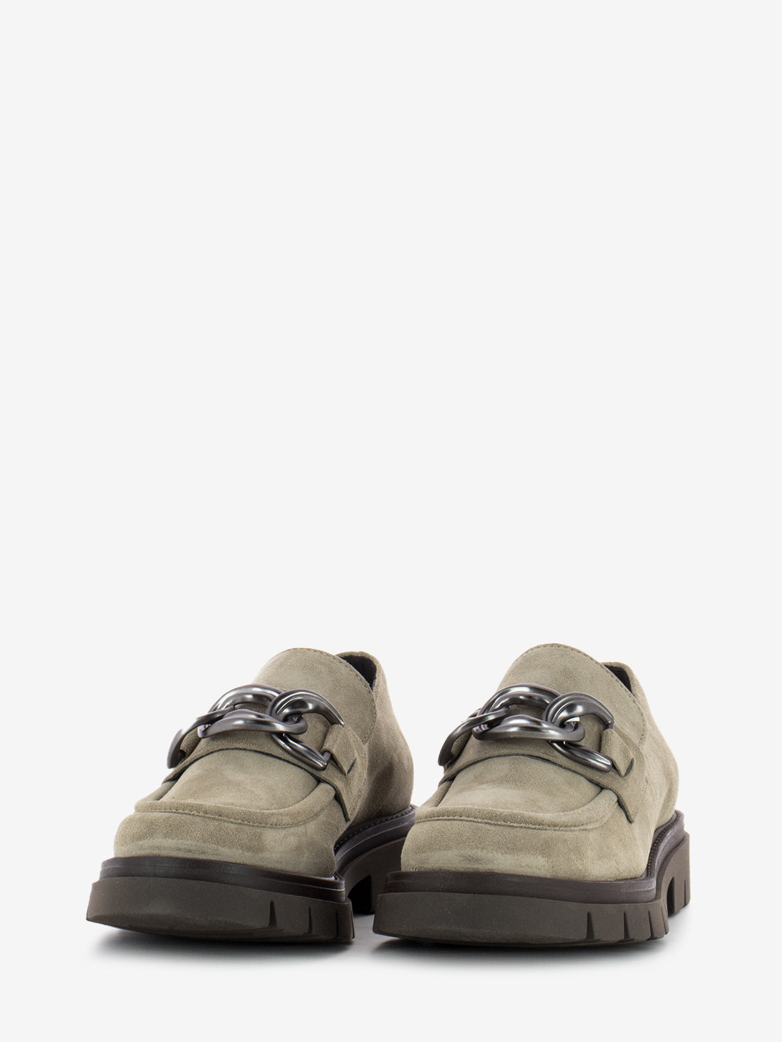 Mocassini Suede dettaglio metallico taupe
