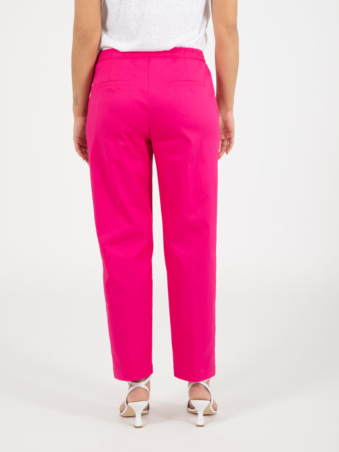 Fuchsia cotton cropped trousers