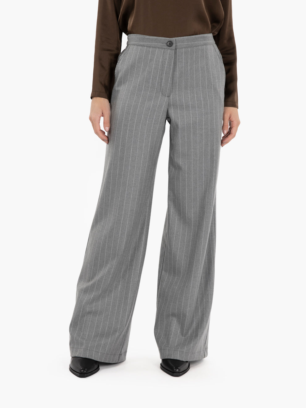 Pantalone dritto gessato