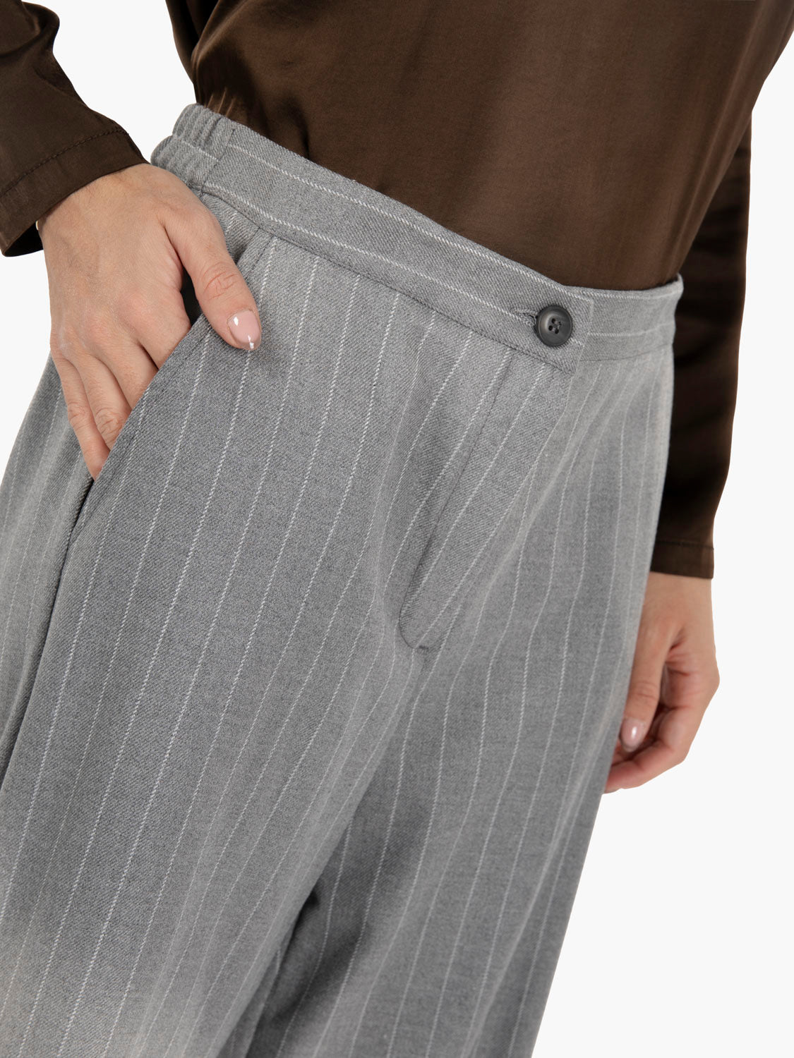 Pantalone dritto gessato