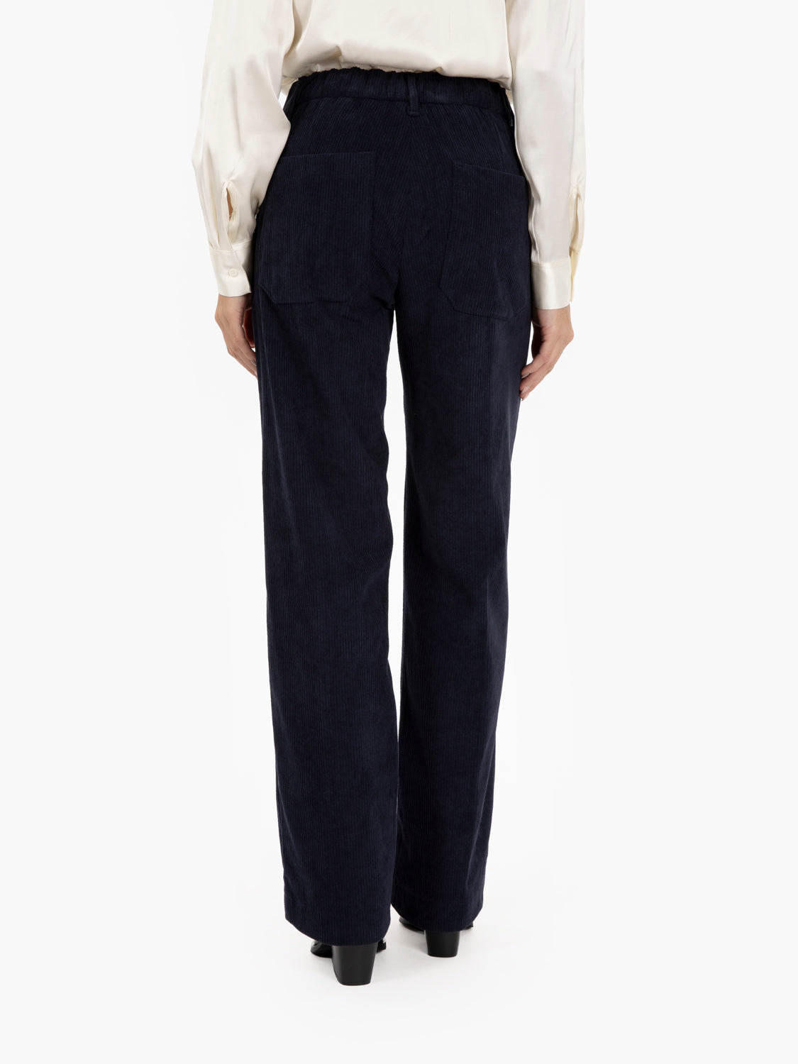Pantalone Gaia a palazzo in velluto blu