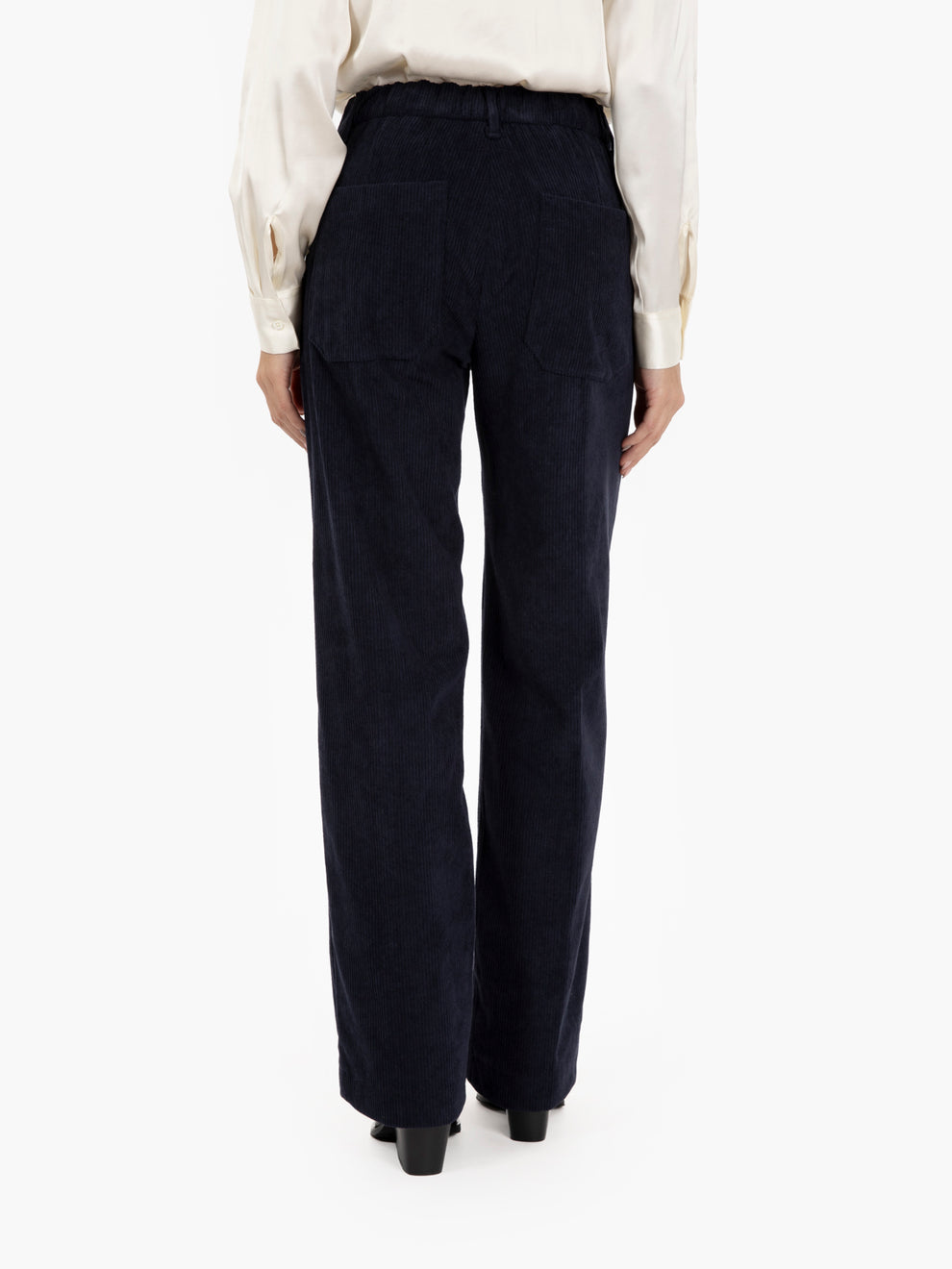 Pantalone Gaia a palazzo in velluto blu