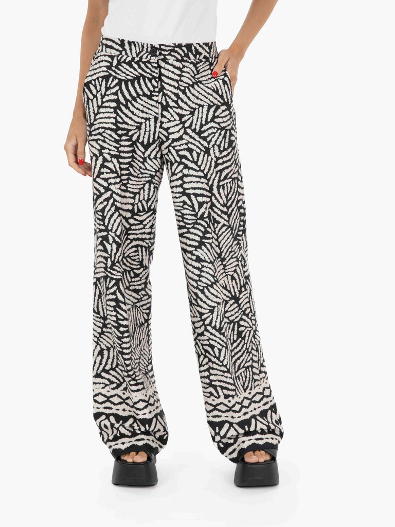 STIMM - Pantalone in cotone bianco / nero