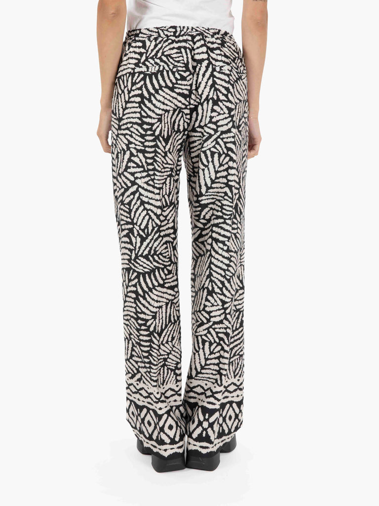 STIMM - Pantalone in cotone bianco / nero