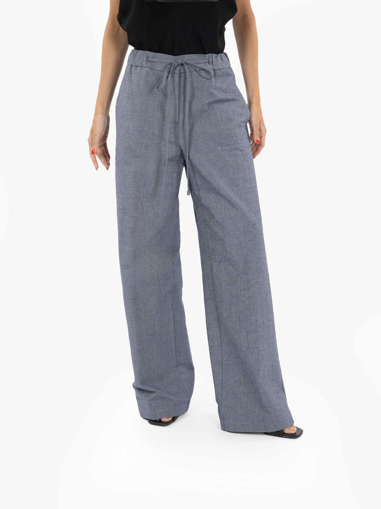 STIMM - Pantalone palazzo con coulisse blu