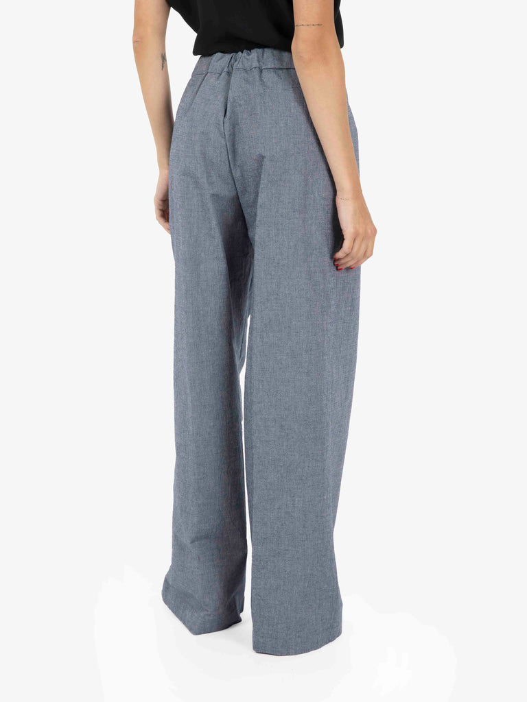STIMM - Pantalone palazzo con coulisse blu