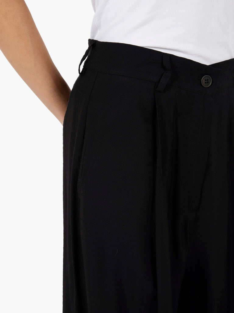 STIMM - Pantalone palazzo misto viscosa nero