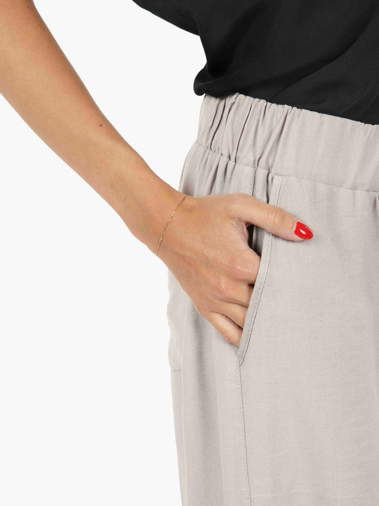 STIMM - Pantalone Sarah a palazzo fluido grigio