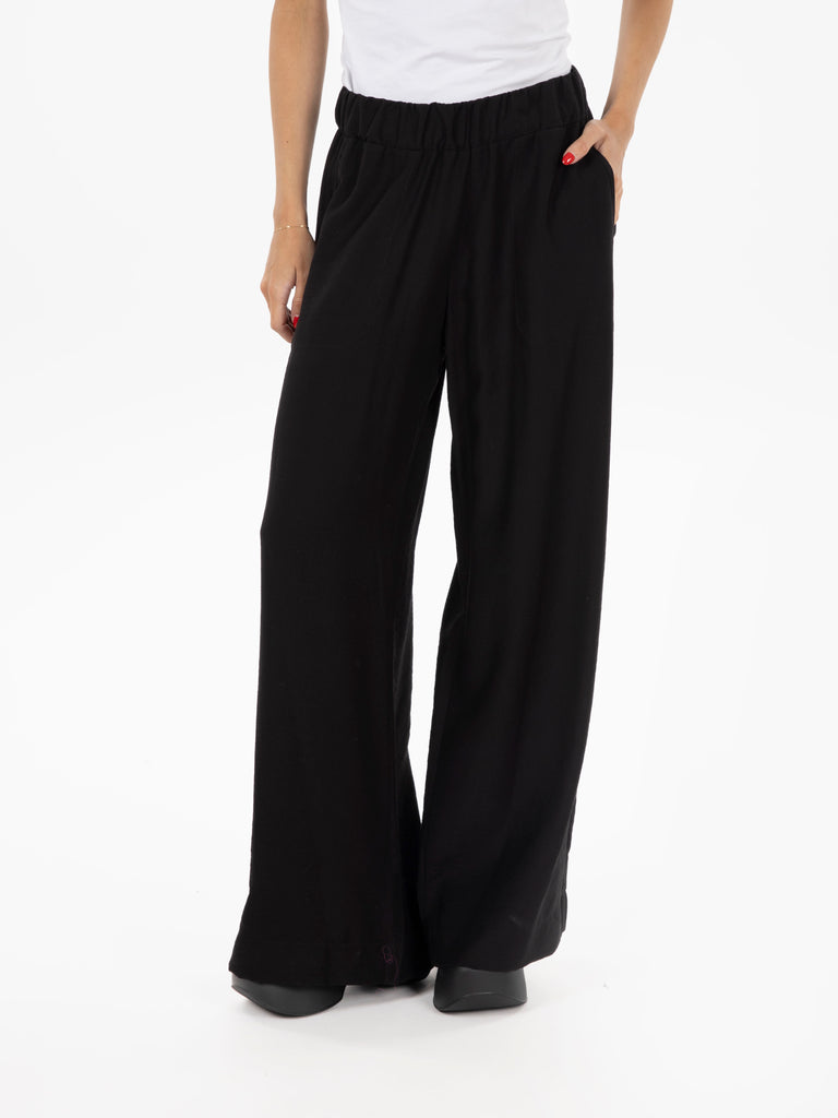STIMM - Pantalone Sarah a palazzo fluido nero