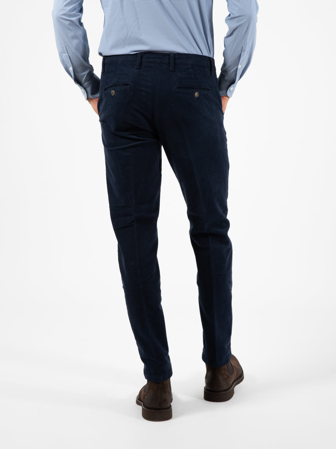 Pantalone velluto blu