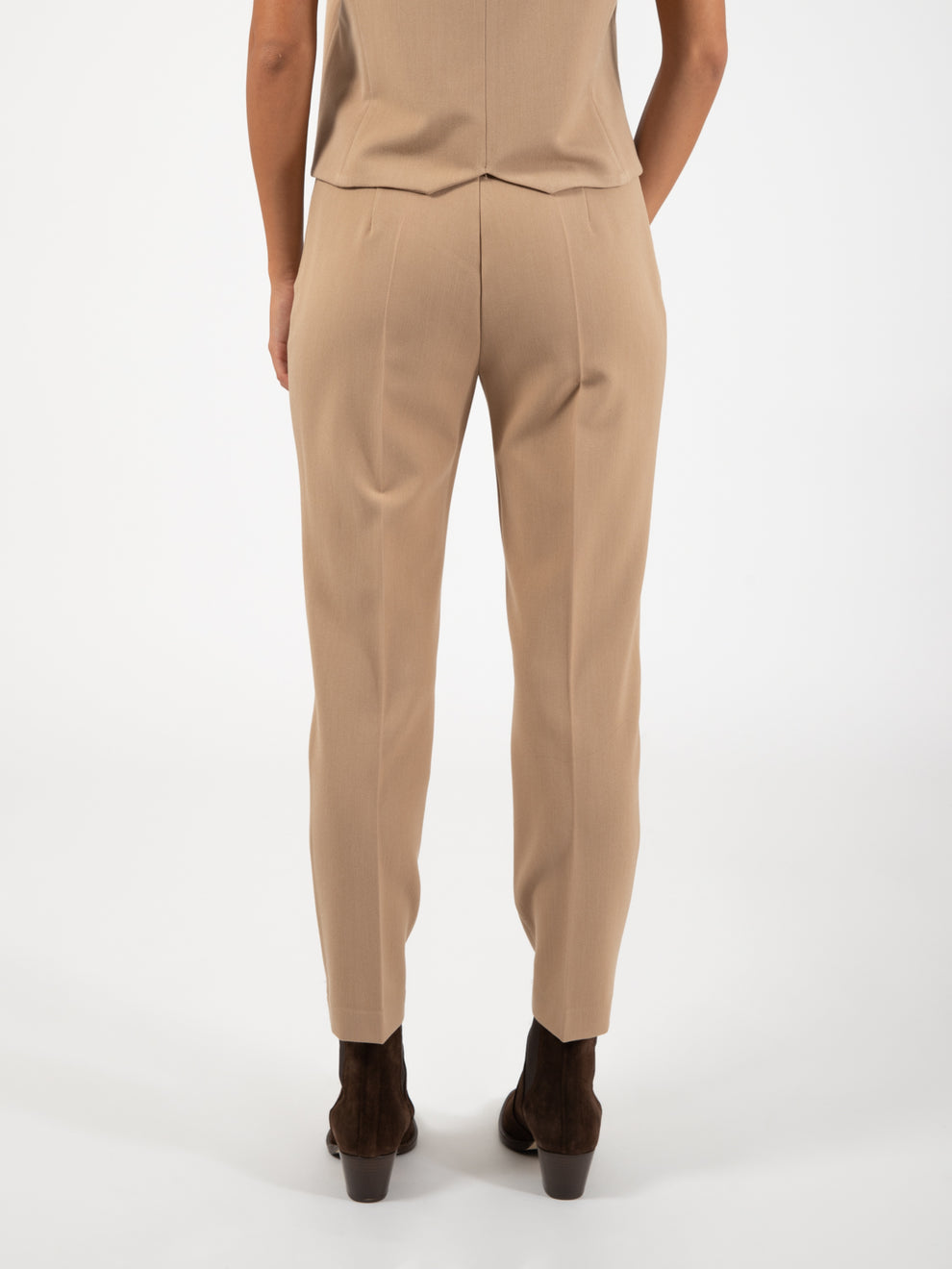 Camel Flannel Cigarette Pants