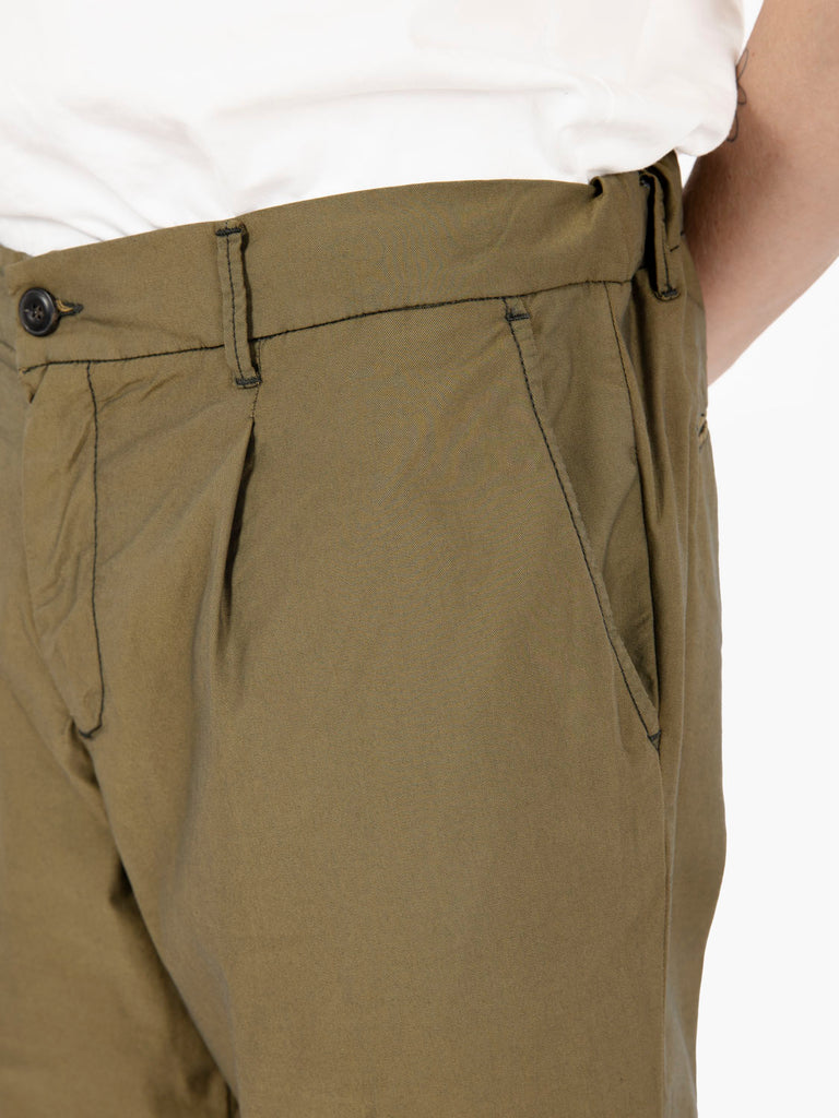 STIMM - Pantaloni Abel cotone stretch verde militare