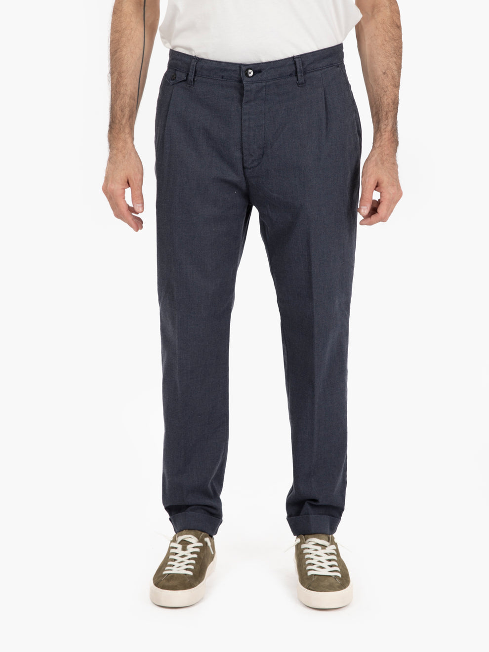 Bormio trousers in blue textured fabric
