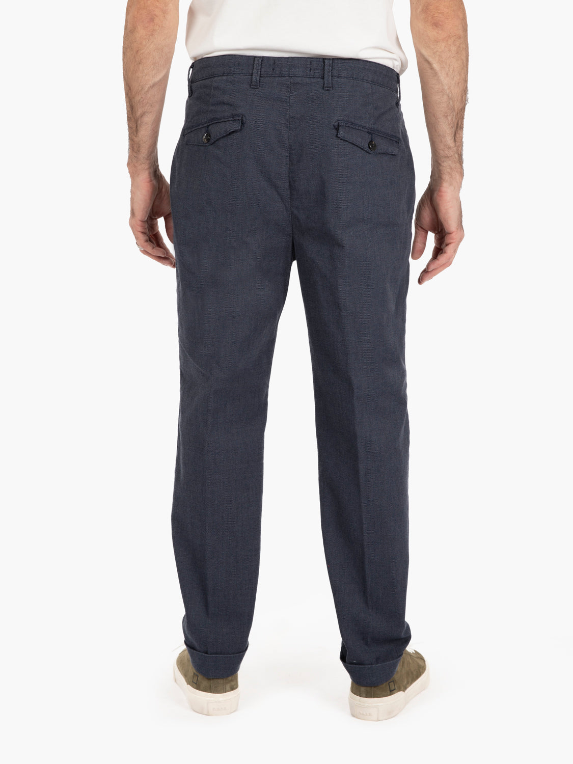 Pantaloni Bormio in tessuto operato blu