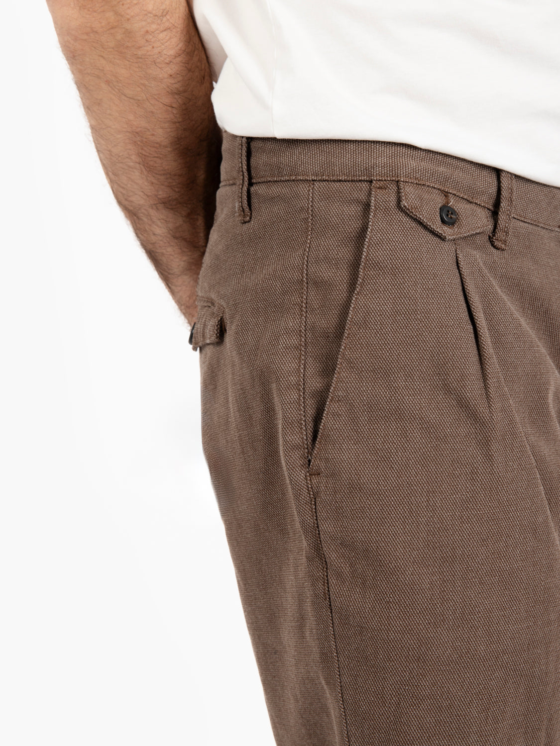 Pantaloni Bormio in tessuto operato moro