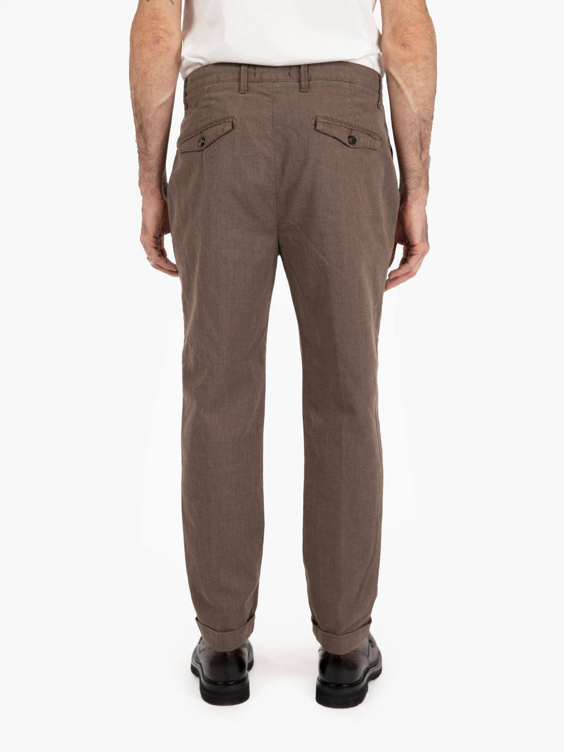 Bormio trousers in dark brown textured fabric