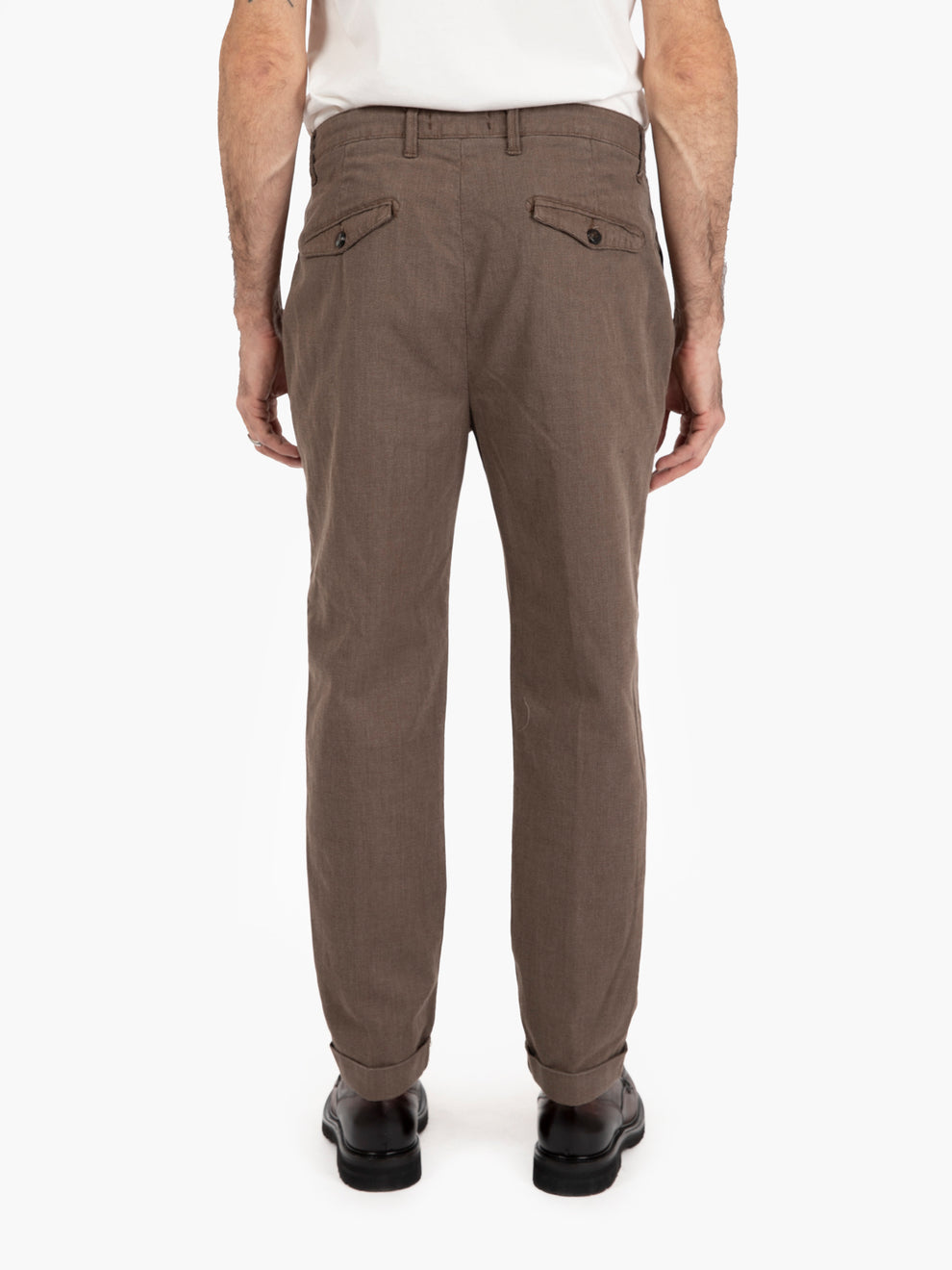 Bormio trousers in dark brown textured fabric