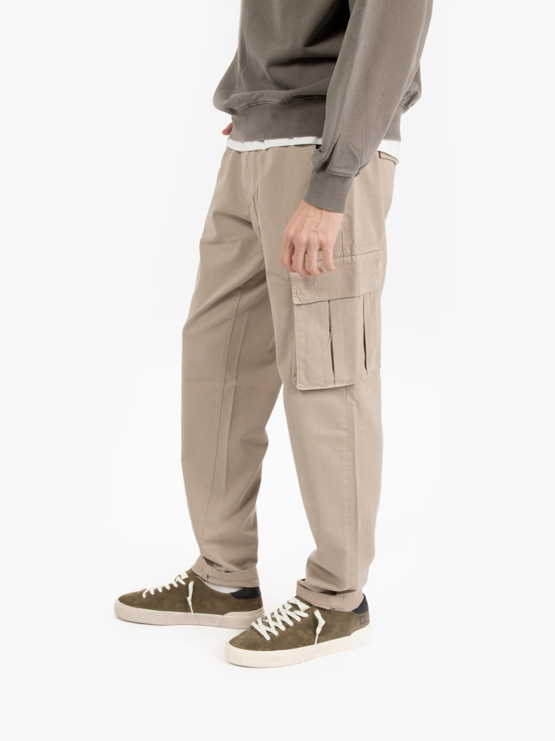 Pantaloni cargo effetto armaturato beige
