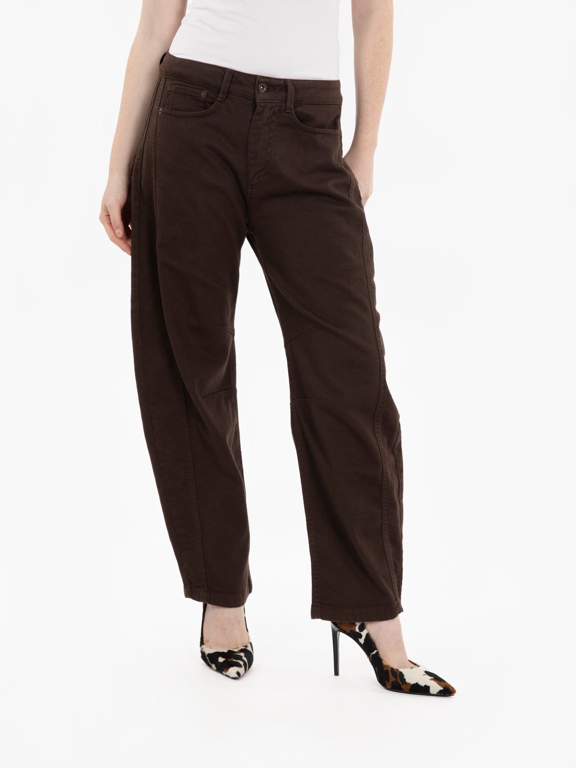 Pantaloni barrel fit Noemi moro
