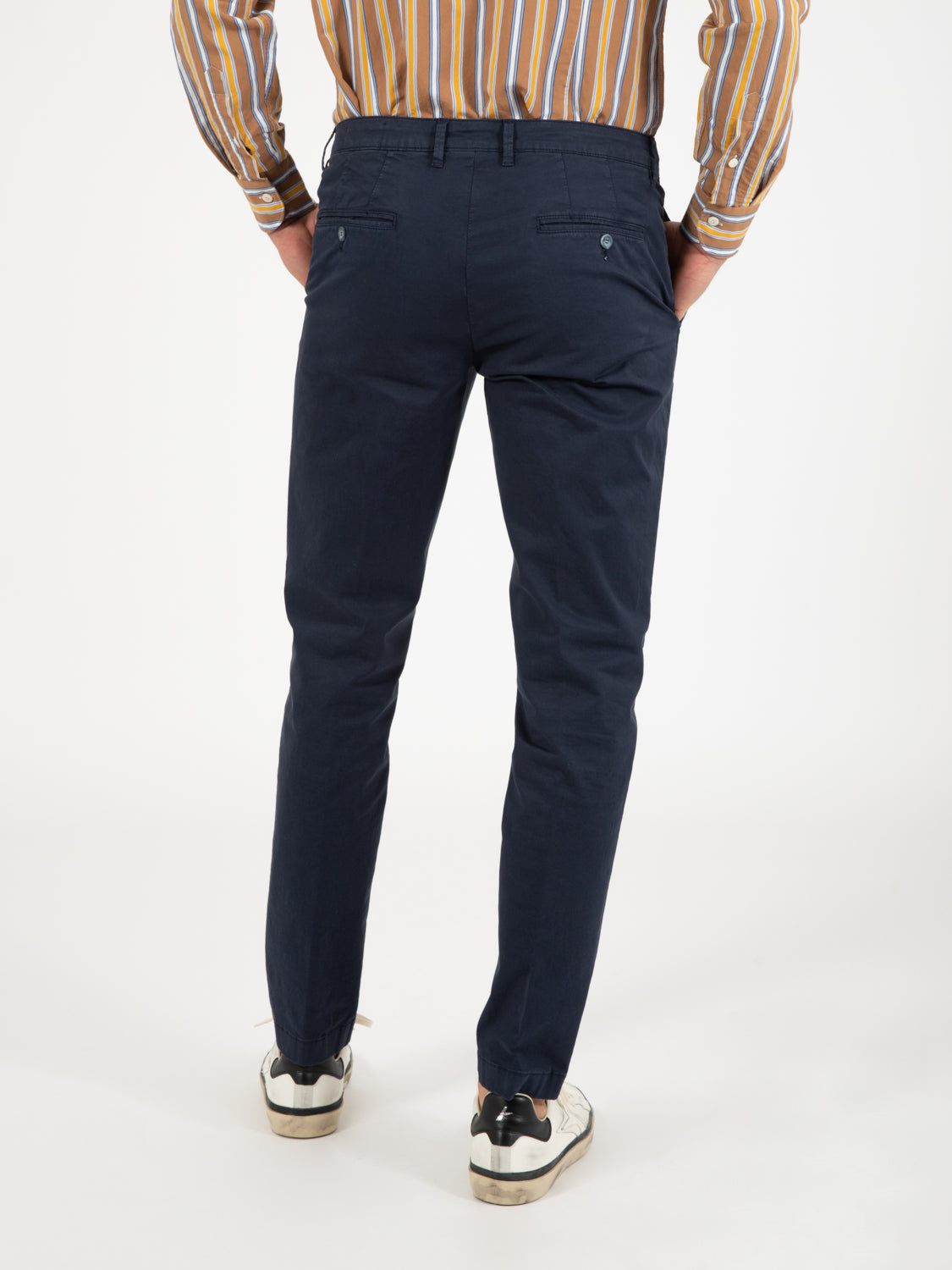Pantaloni chino in cotone blu