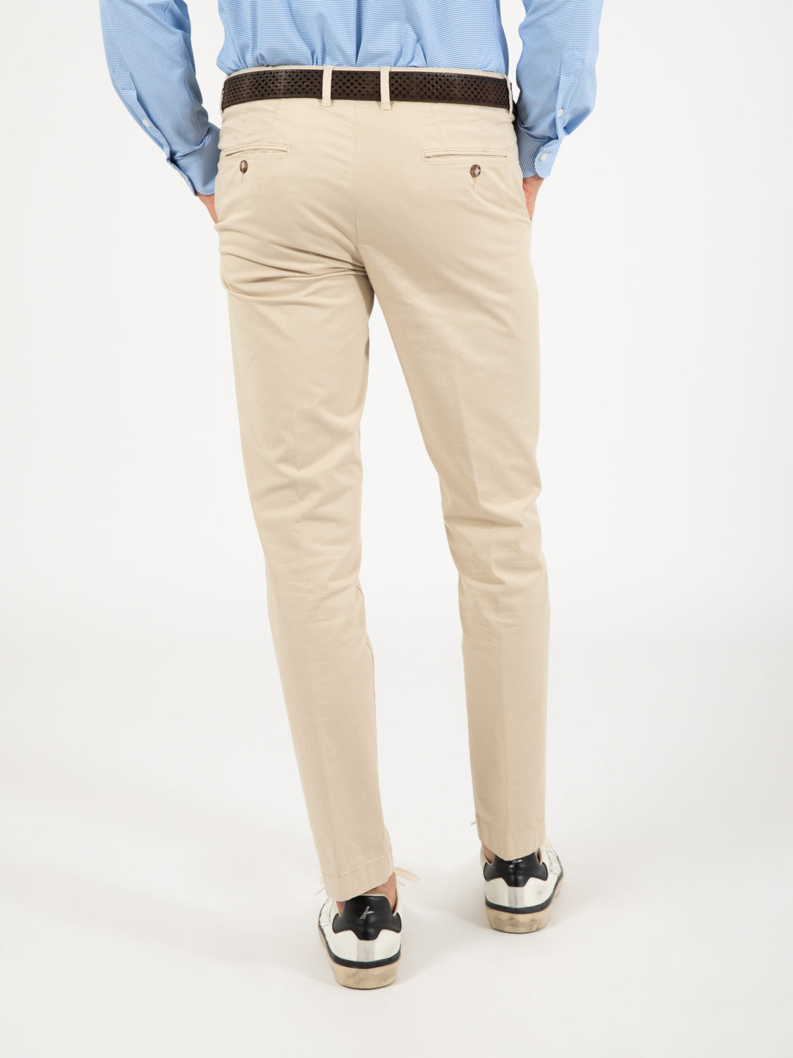 Pantaloni chino in cotone ecru