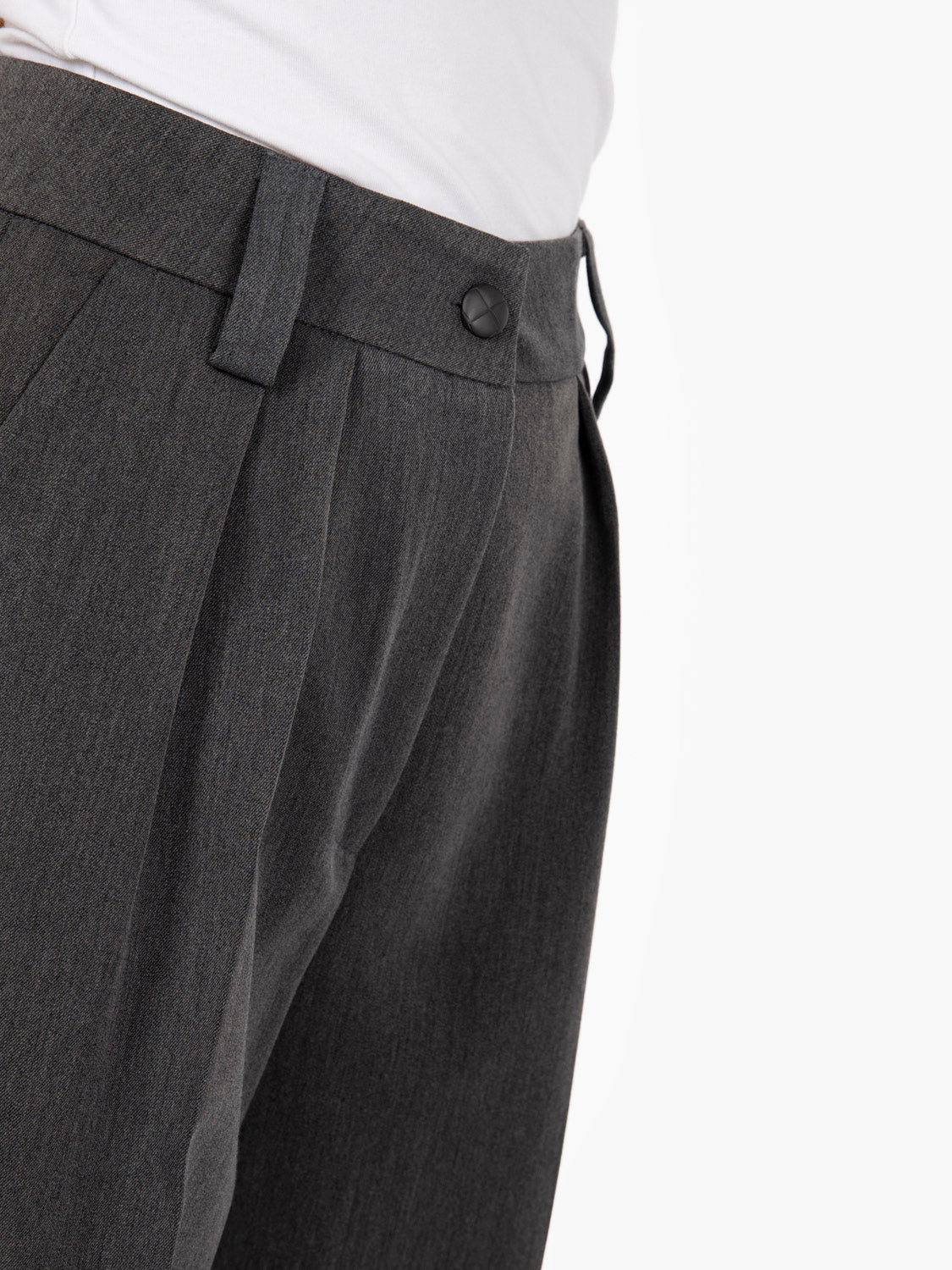 Anthracite double pleat trousers